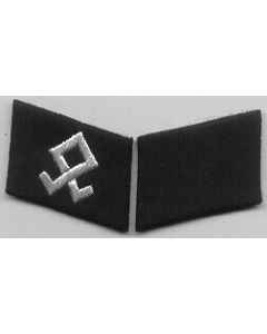 RSE111.Waffen SS 7th Division "Prinz Eugen" NCO ranks collar tabs. Aluminum thread odal rune